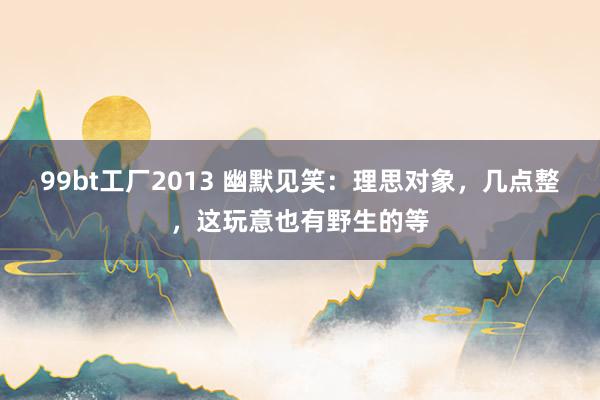 99bt工厂2013 幽默见笑：理思对象，几点整，这玩意也有野生的等