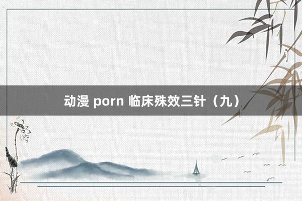 动漫 porn 临床殊效三针（九）